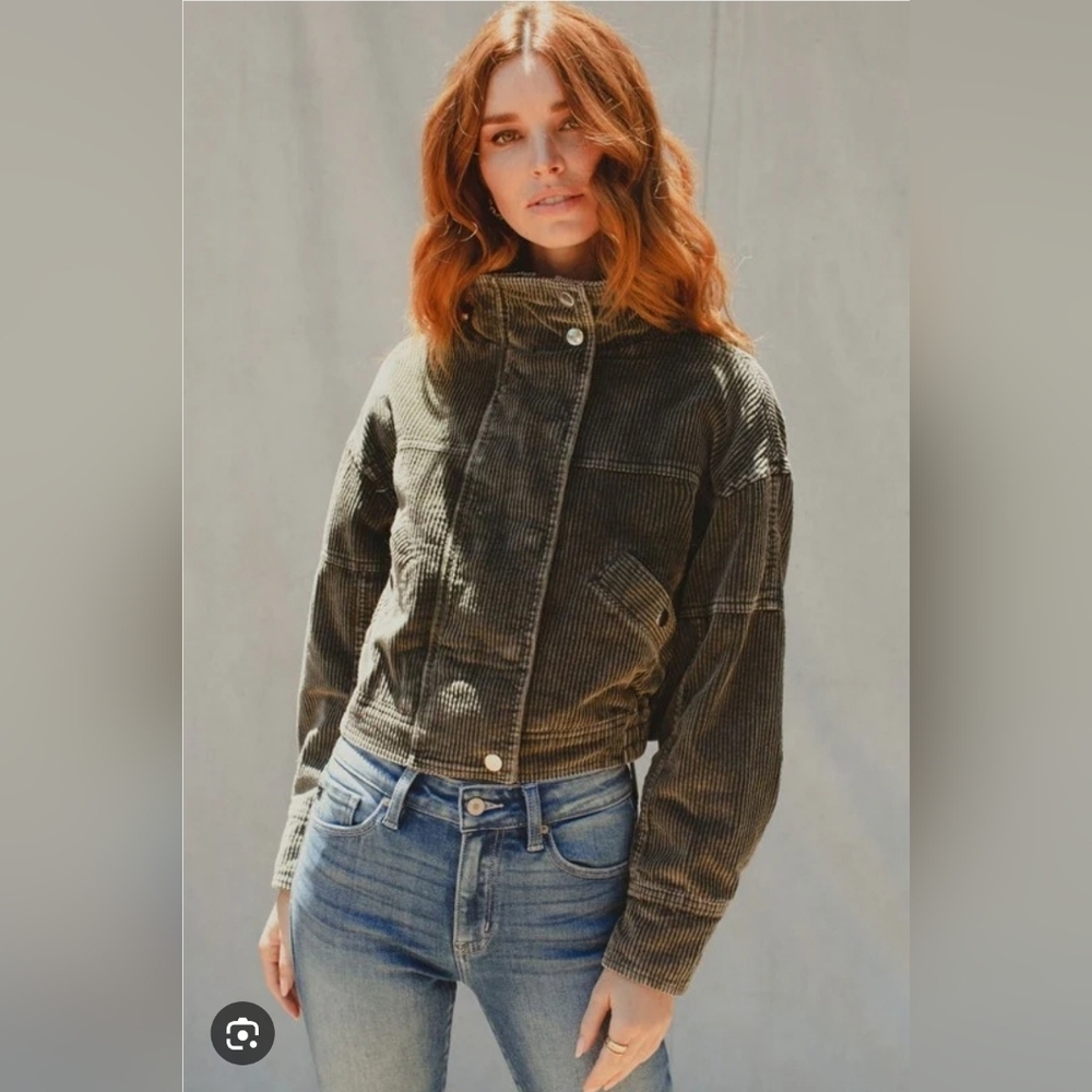 KanCan Olive Corduroy Jacket - Picture 2 of 11